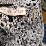 Rebecca Taylor  Black And White Crochet Open Knit sweater Photo 3