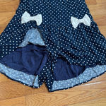 Free People High Strung Blue White Polkadot Romper Jumpsuit w Bows Coquette Sz L Photo 12