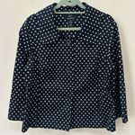 Nina Leonard LENNY FOR , black with white polka dots jacket blazer Size 14 Photo 0