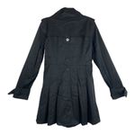 Kenneth Cole  Black Trench Coat Sz L Photo 6