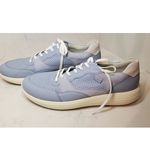 Ecco EUC Women’s Runner Sneakers Leather Light Blue Size 11 Wide EU 42 Inserts Photo 2