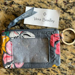 Vera Bradley ‎ Keychain Wallet Gray With Multicolor Floral Print NWT Photo 0