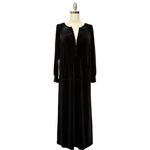 Joan Rivers  Black Velvet Zip-Front House Dress Small Petite Velvet Loungewear Photo 2
