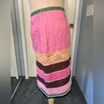 Boston Proper  Pink Striped Floral Embroidered‎ Crochet Lace Preppy Boho Skirt Photo 5