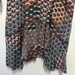 Maeve Anthropologie Dress Women M Monaco Shark Bite Hem Fan Print Flared Party Photo 3