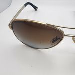 Coach  Stefanie Gold & Brown Aviator Polarized Sunglasses Photo 6