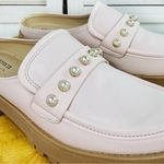 Crown & Ivy  Loralei Pearl Embellished Lug Sole Mule Loafers Blush Pink 7 Photo 7