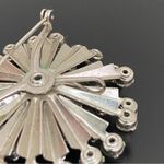 Vintage Unsigned Starburst Snowflake Clear Rhinestones Pendant Brooch 17g Photo 12