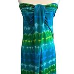 Apt. 9  Womens Dress Size M Blue Tie Dye Strapless Flowy Colorful Modern A Line Photo 0