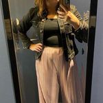 ATLEIN COLLECTIVE Pink Pleated Texture Mauve Plisses Flowy Pants Size 12 Photo 6