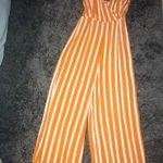 Forever 21 Striped Mustard Jumpsuit  Photo 0