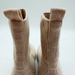 Vivaia Zoe Round Toe Block Heel Old Money Wool Knit Comfort Boots Almond 9.5 Photo 4
