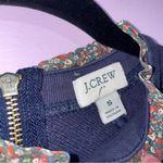 J.Crew Woven Ruffleneck Pullover Sweatshirt Women S Navy Ditsy Floral Preppy Photo 4