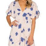 Free People Free People Drapey Shirred Shoulders Melanie Dress in Pearl Combo Floral Size 6 Photo 0