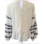 ZARA pom Pom ruffle Textured Blouse Photo 4