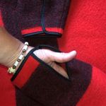 Woolrich Vintage 70s Red & black Wool Stripe Pullover, snap closing size small Photo 5