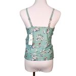 Beachsissi  Blue Floral‎ Knit Front Padded Swim Tankini Top LARGE NWT Swimwear Photo 2