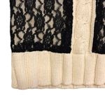 Cici Tash Sweater Vest Womens L Used Cream Blac Lace Cable Knit Black Size L Photo 11