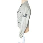 William Rast Women's Beige Ruched Moto Jacket Size Medium Photo 4