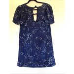 Sugar Lips  Navy Blue Allover Celestial Star Vneck Bow Mini Dress Medium NWOT NEW Photo 6