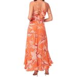 Band of the Free Burnt Orange Floral Wrap Maxi Dress Size XS Summer Flowy Party Photo 2