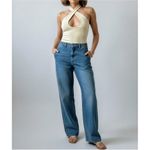 With Jean WITH JÉAN Erin Wrap Around Top, Buttercream, Medium Photo 2