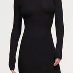SKIMS  Soft Lounge Turtleneck Long Sleeve Minidress Size 2X Black Mock Neck Dress Photo 0
