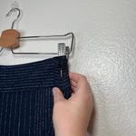 Rebecca Taylor Tailored by  Navy Blue Pinstripe Wide Leg Dress Pants Size 14 Photo 6