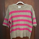 Callahan Striped Short Sleeve Sweater Size S Tan Photo 1