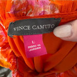 Vince Camuto  Orange Floral Tiered Mini‎ Dress Size Large Photo 3