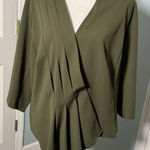 Venus  Olive Green Light Weight Button/Snap Closure, Suit Jacket, Blazer, 2X Photo 0