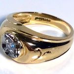 14KT RETRO 1950's MID CENTURY MODERN .21 CARAT FIREY DIAMOND SOLID Y GOLD RING Photo 4
