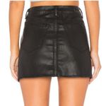 BLANK NYC Jack Leather-Like Raw Edge Denim Jean Mini Skirt Black Shine 25 Revolve Photo 1
