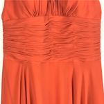VTG Landa Burnt Orange Halter Chiffon Shirred Cocktail Dress Plus 18 Party Photo 3