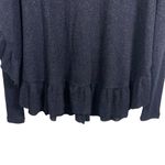 Anthropologie Postmark Orley Metallic Cowl Neck Ruffle Sweater in Navy Size XS/S Photo 2