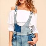 Free People NWT  Patchwork Blues Denim Pinafore Overall One-Piece Mini Dress 2 Photo 0