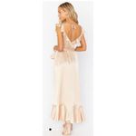 Show Me Your Mumu  Samantha Ruffle Wrap Dress Moss‎ Champagne Luxe Satin XS Photo 2