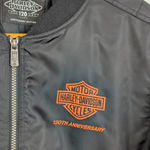 Women's Harley Davidson 120th Anniversary Nylon Bomber Jacket XL Black Photo 7