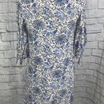 H&M  Paisley and flower print dress blue and white sz 4  Photo 0