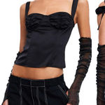 LIONESS  Bustier Top Womens Size Medium Satin Balletcore Cyberpunk Whimsical Goth Photo 0