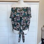 Cherish Aloha Women's Strapless Tropical Wrap Front Tie Poolside Coverup Top - S Photo 3