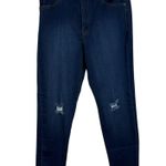 American Bazi Dark Wash Stretch Denim Distressed High Waisted Skinny Jeans 1X Photo 0