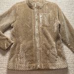 Calvin Klein Velour Fleece Jacket Men’s Medium Tan Textured Full Zip Photo 0