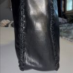 Laura Ashley BRAND BLACK LEATHER HAND BAG SNAP CLOSURE MIDDLE ZIP POCKET Photo 5