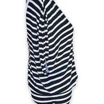 Alice + Olivia   Striped Black/White Ruched Side Dress- Size Medium Photo 2