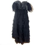 Jovani Tiered Tulle Ball Gown With Beaded Corset Bodice 42249A black size 10 Photo 1