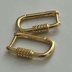 Anthropologie .925 18K Carabiner Hoop Earrings Photo 0