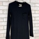 Madewell  Long Sleeve Pocket Tee Dress in Black Size XXS Photo 5