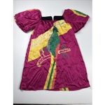 VOOM by Joy Han 100% Silk Mini Dress XS Purple Yellow‎ W Green Macow Size 0 Photo 5