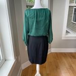 The Limited Vintage  Emerald Green Black Sheer Top Party Holiday Dress Size 2 Photo 4